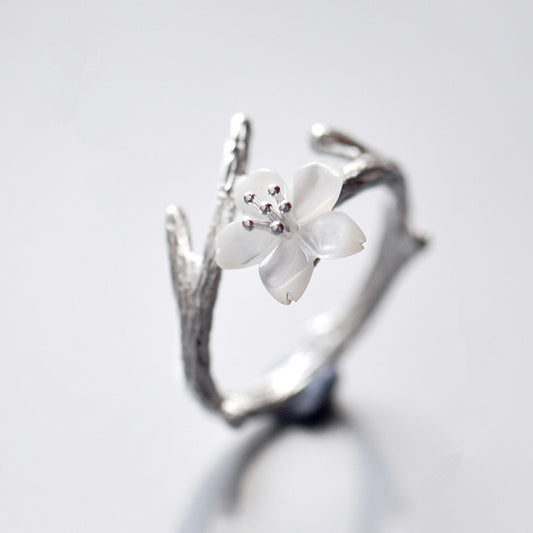 925 Silber Ring Kirschblüte
