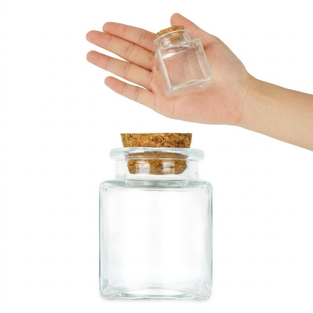 Glasfläschchen mit Korkdeckel