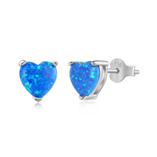 925 Silber Ohrringe mit synthetischem Opal