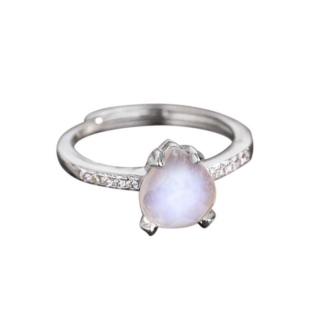 925 Silber Ring mit Mondstein
