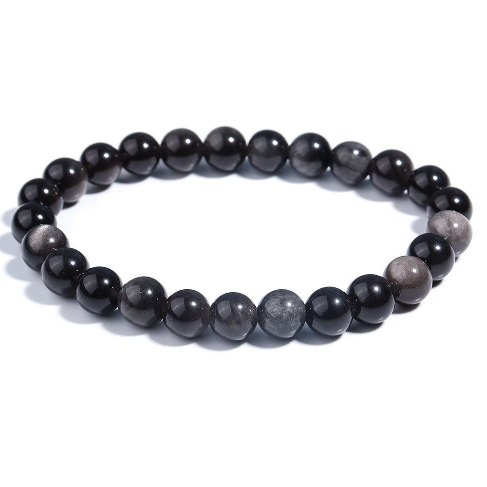 Silber Obsidian - Perlenarmband