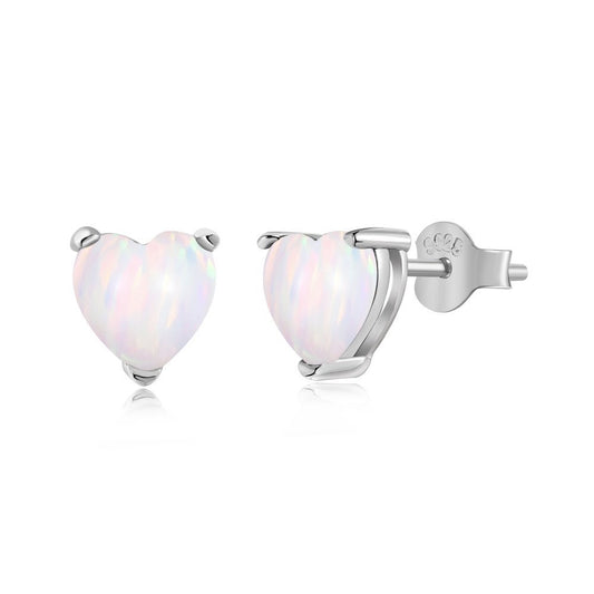 925 Silber Ohrringe mit synthetischem Opal