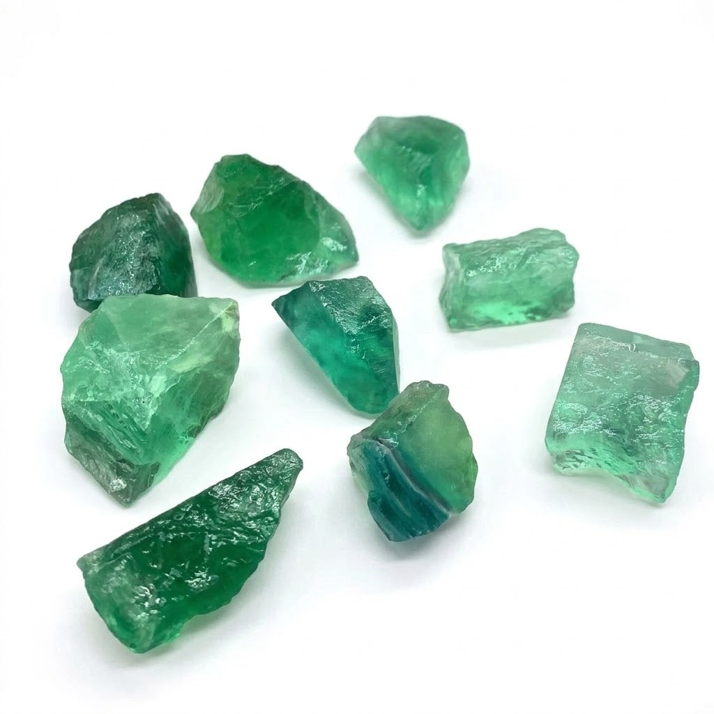 Grüner Fluorit - Rohsteine 100g