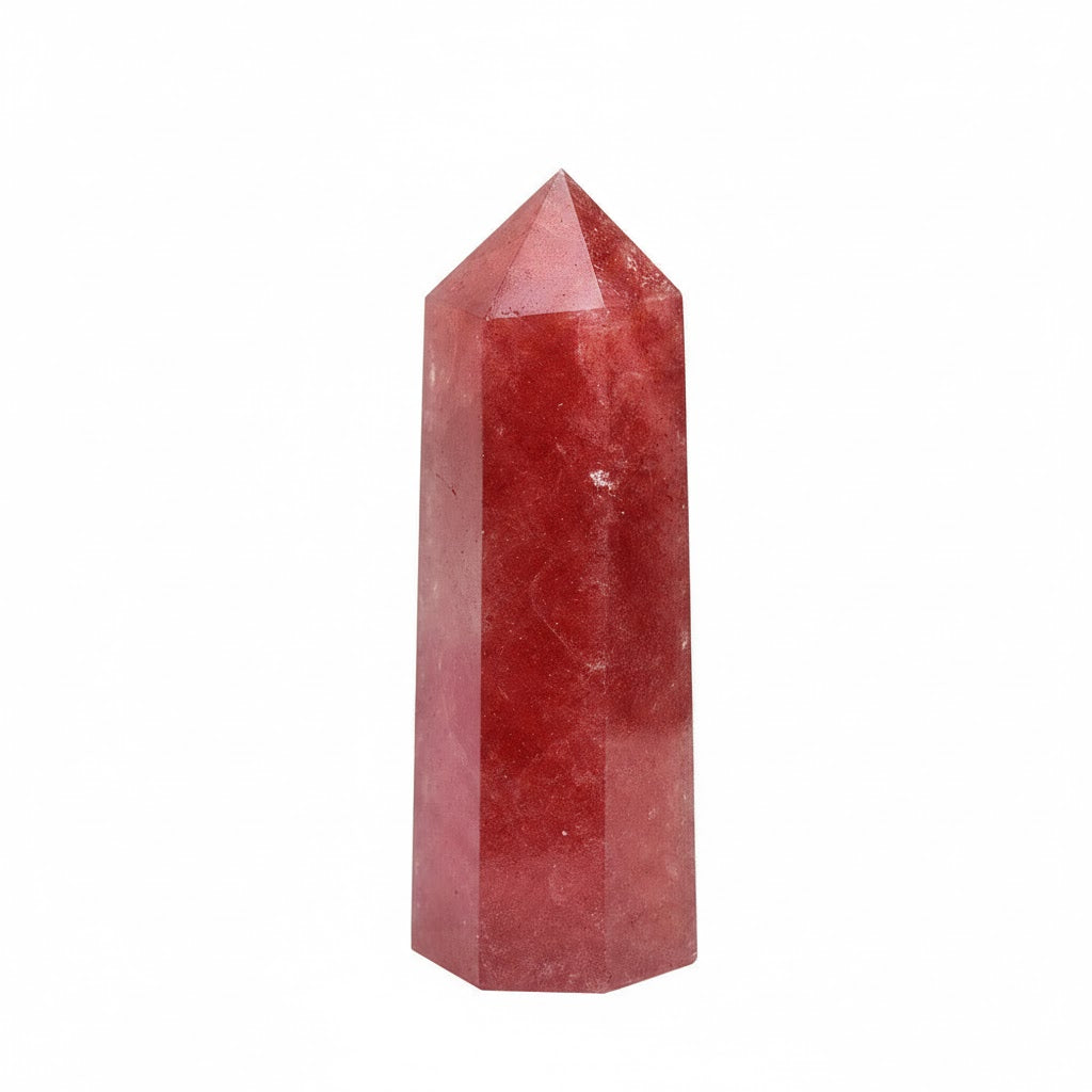Erdbeerquarz Obelisk