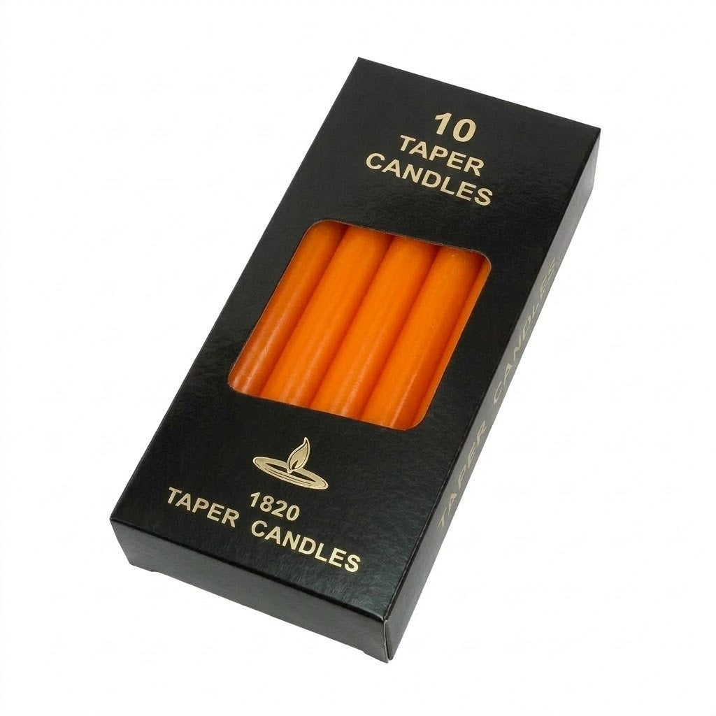 Orange Stabkerzen - 10 Stück
