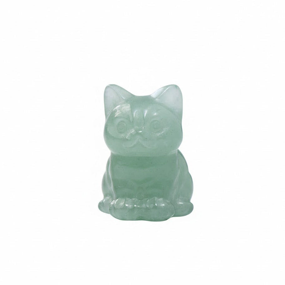 Grüner Aventurin - Katzenfigur