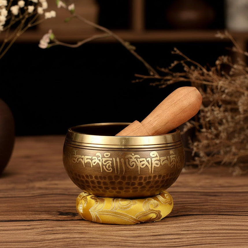 Goldene Tibetische Klangschale - Klein