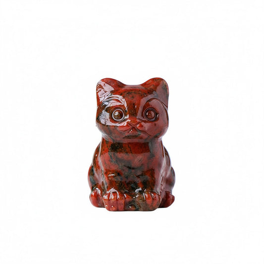 Brekzien Jaspis - Katzenfigur