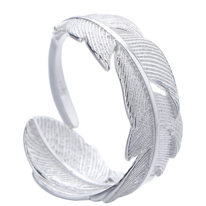 925 Silber Ring in Federform