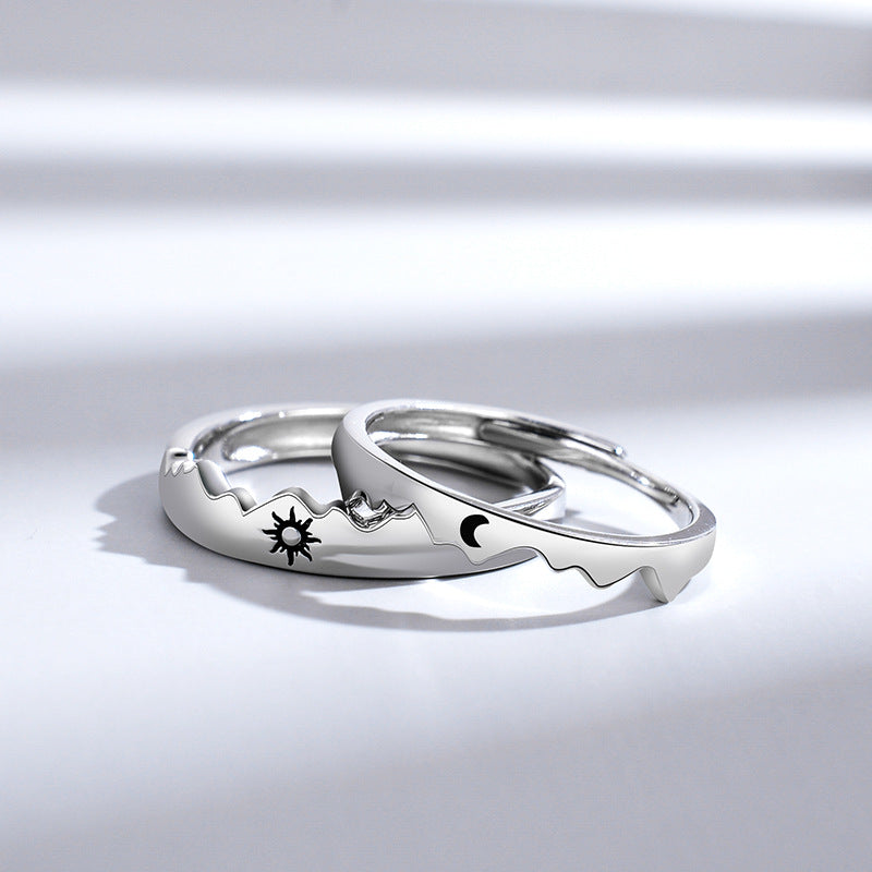 925 Silber Ringe mit Sonne & Mond