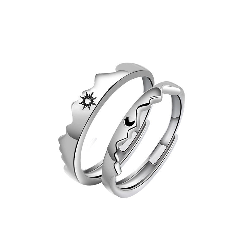 925 Silber Ringe mit Sonne & Mond