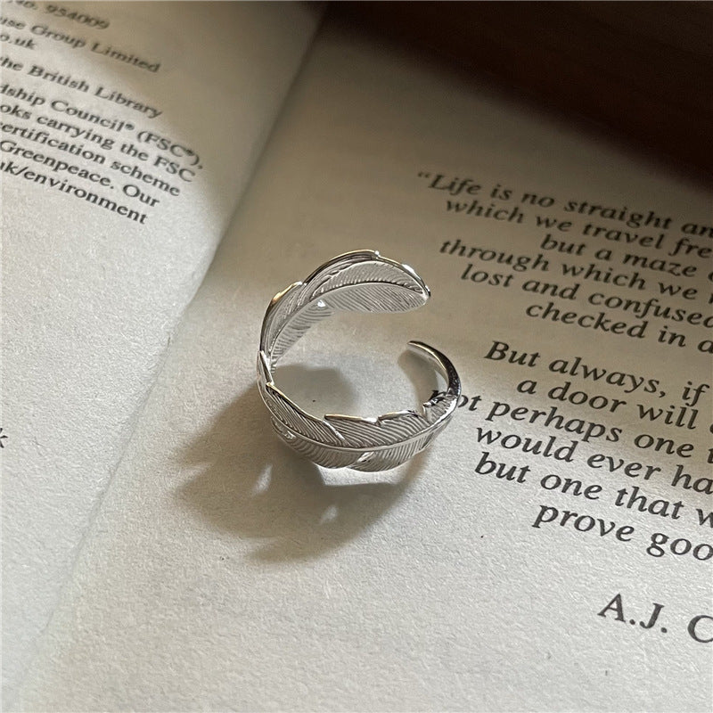 925 Silber Ring in Federform