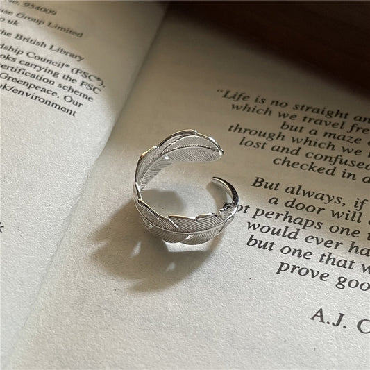 925 Silber Ring in Federform