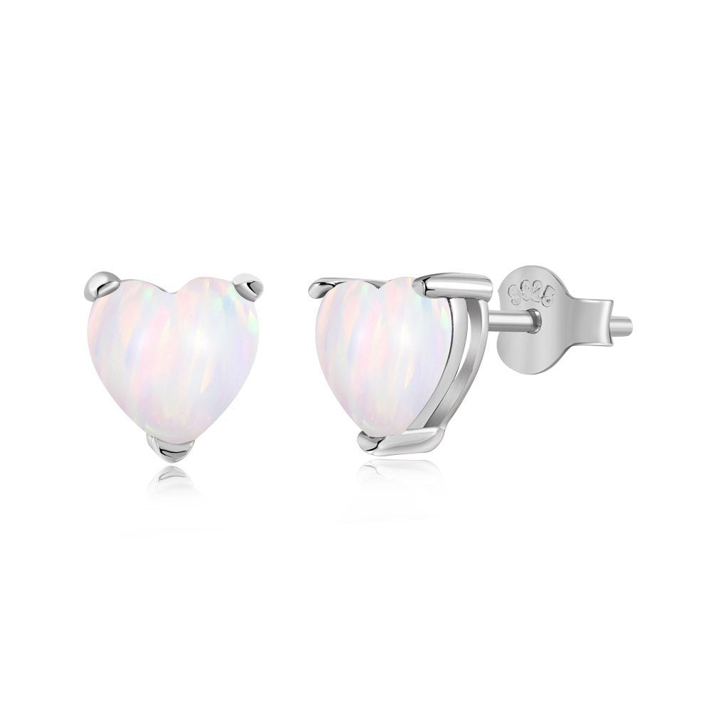 925 Silber Ohrringe mit synthetischem Opal
