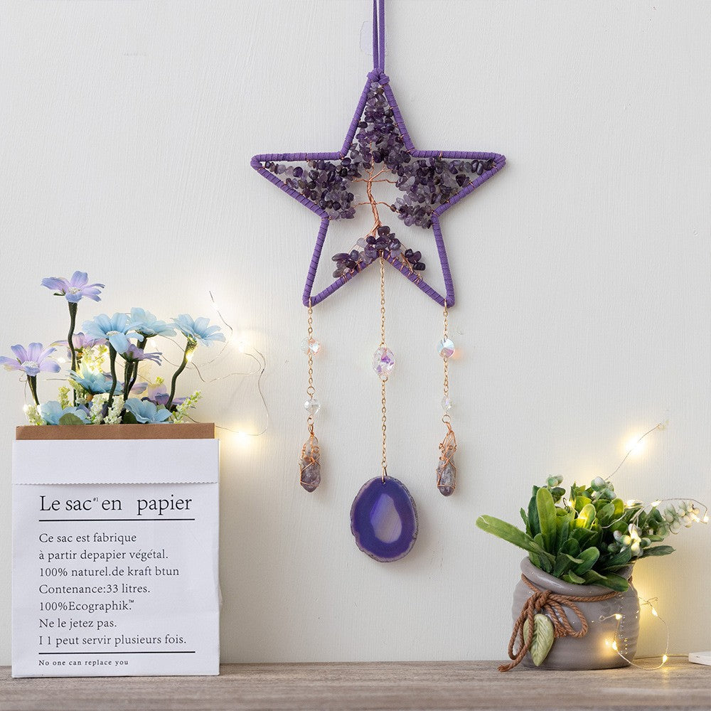 Stern mit Lebensbaum und Amethyst - Lichtspiel