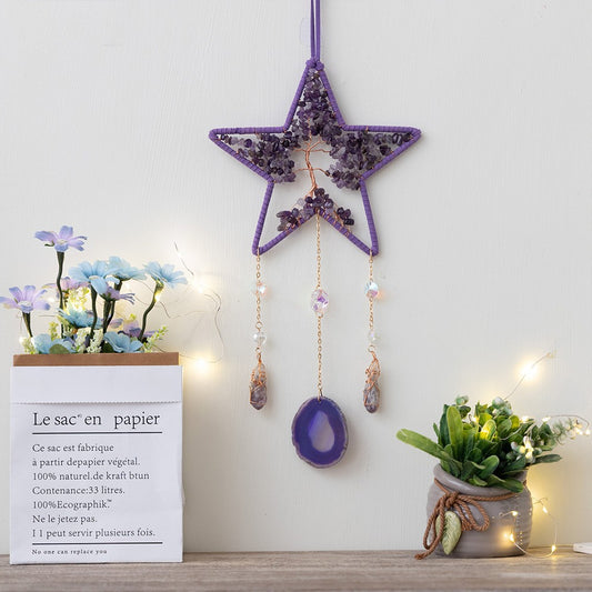 Stern mit Lebensbaum und Amethyst - Lichtspiel
