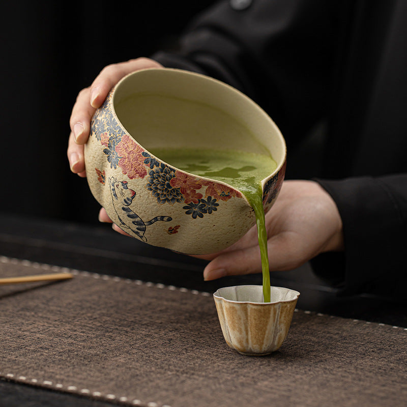 Matcha Set (8-teilig) - Kätzchen und Blumen