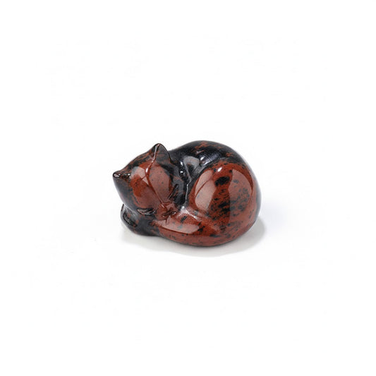Roter Obsidian - Schlafende Katze