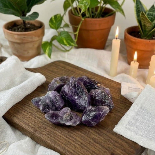 Dunkler Amethyst - Rohsteine 100g