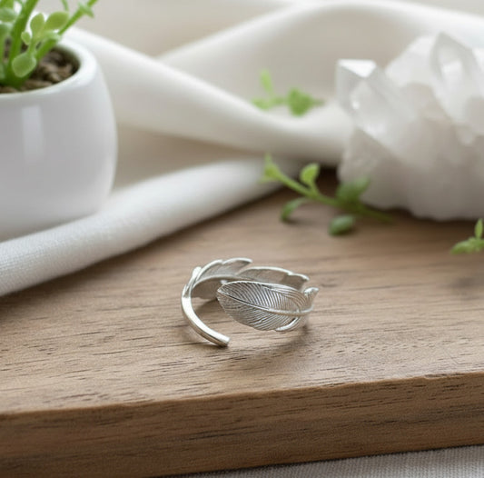 925 Silber Ring in Federform