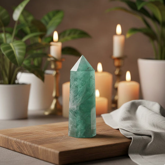 Grüner Fluorit Obelisk