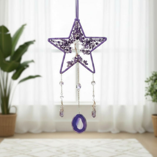 Stern mit Lebensbaum und Amethyst - Lichtspiel