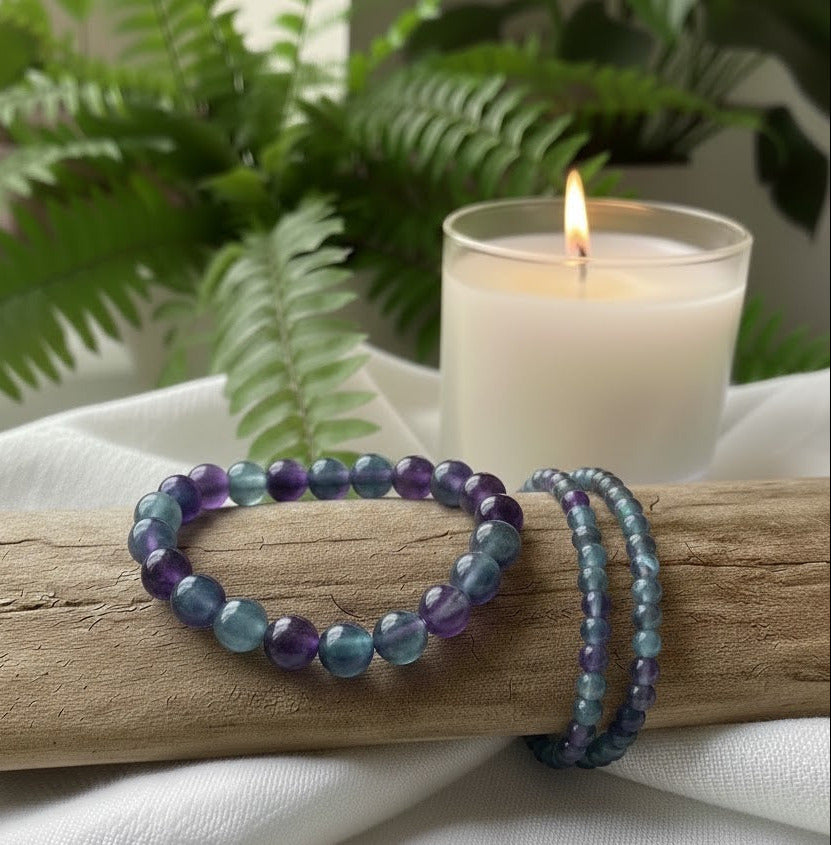 Regenbogen Fluorite - Perlenarmband