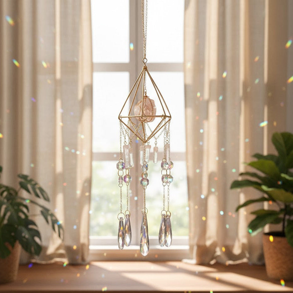 Pyramide mit Bergkristall - Lichtspiel