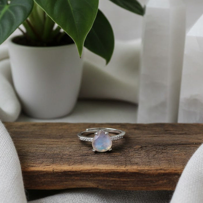 925 Silber Ring mit Mondstein
