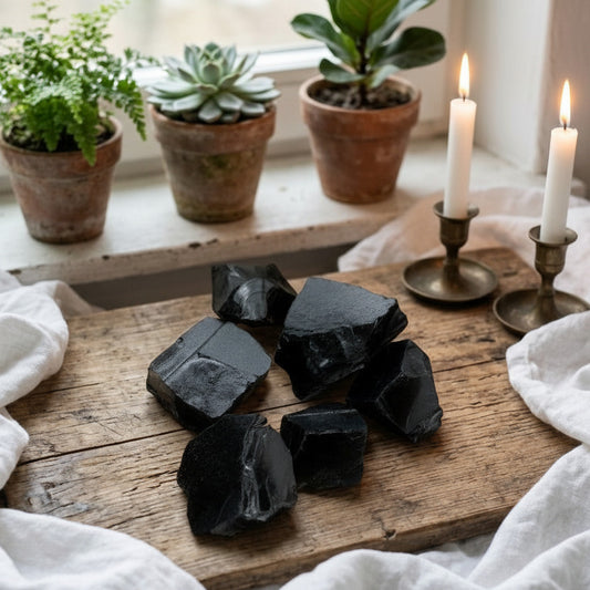 Schwarzer Obsidian - Rohsteine 100g