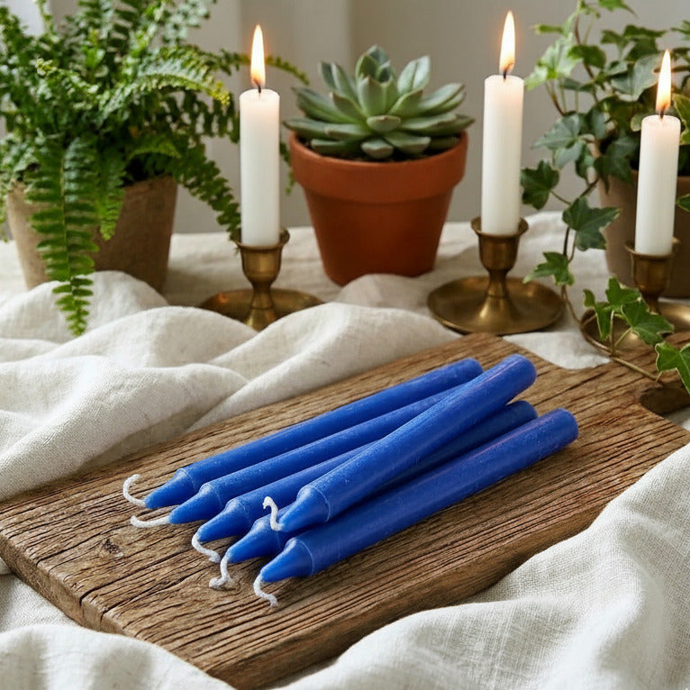 Blaue Stabkerzen - 10 Stück