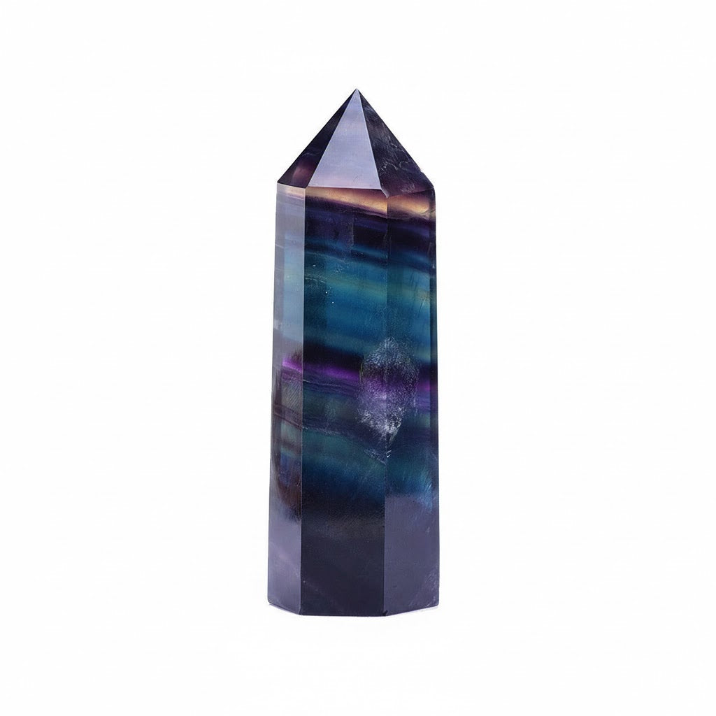 Regenbogen Fluorit Obelisk