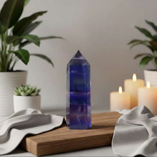 Blauer Fluorit Obelisk