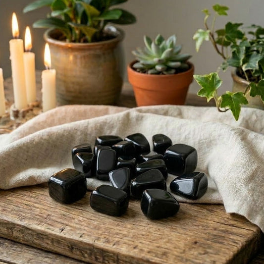 Schwarzer Obsidian - Trommelsteine 100g