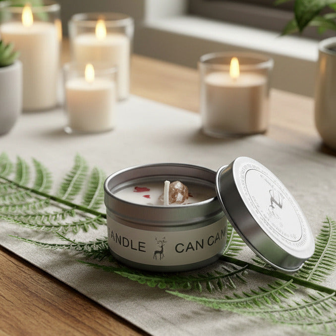 Ritualkerze mit Lazurit, Blüten und Jasminduft