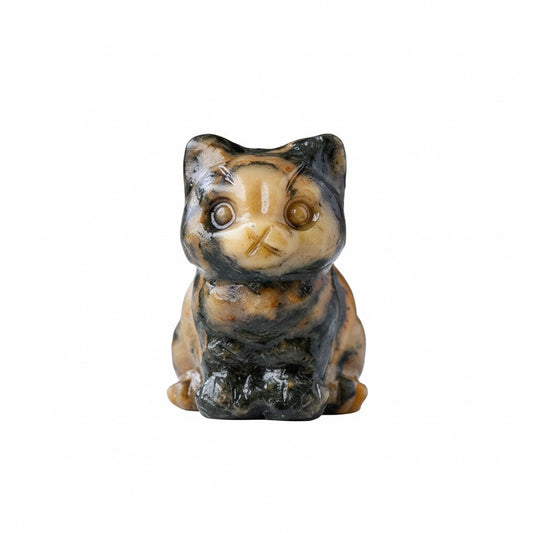 Leoparden Jaspis - Katzenfigur