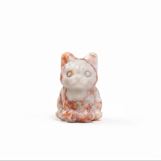Roter Netz Jaspis - Katzenfigur