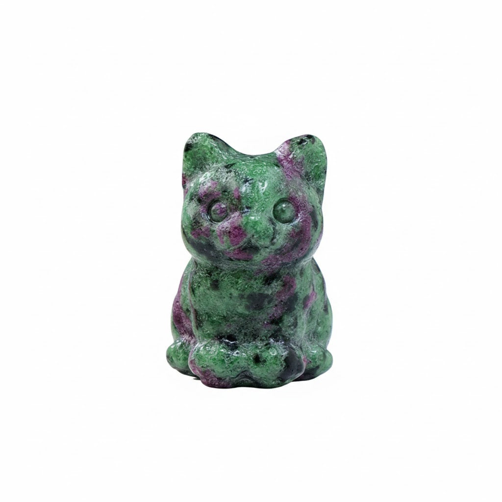 Rubin in Ziosit - Katzenfigur