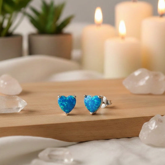 925 Silber Ohrringe mit synthetischem Opal