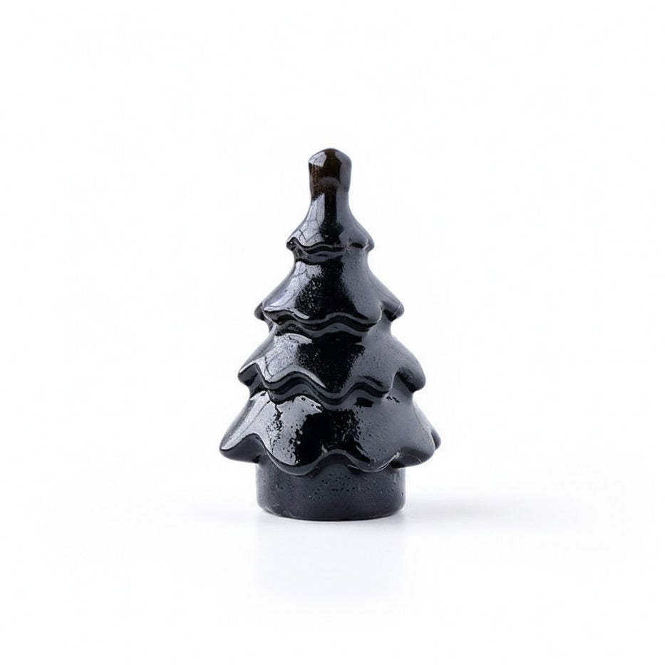 Schwarzer Obsidian - Tannenbaum