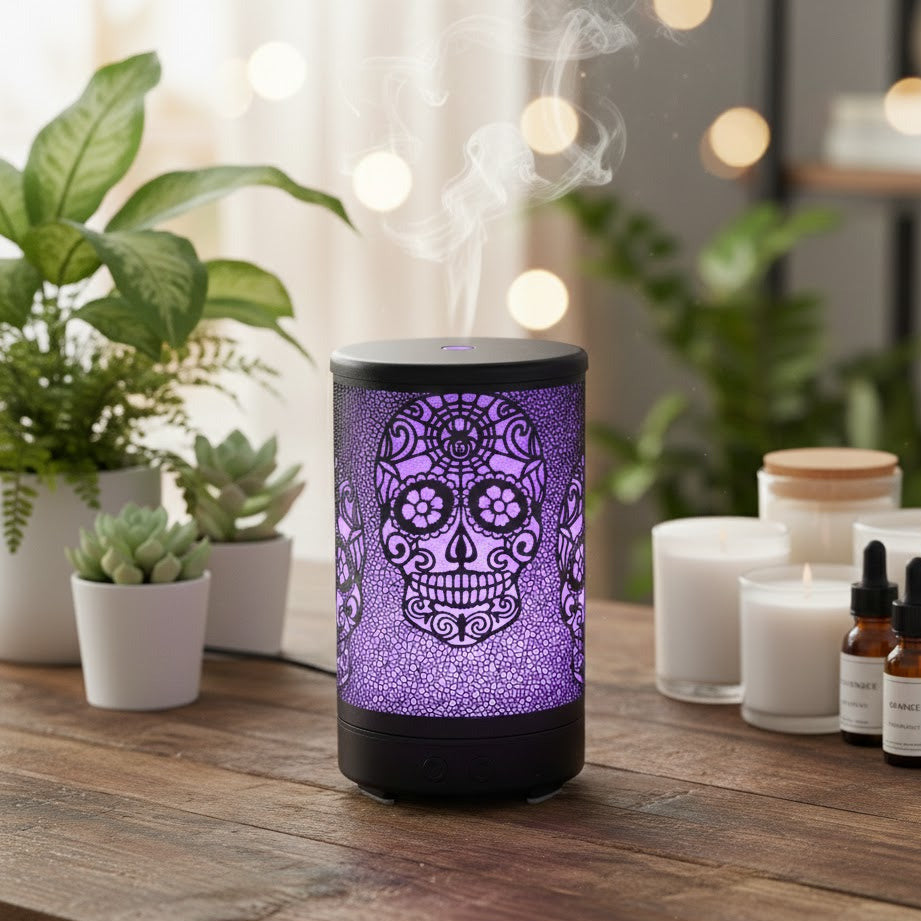 Aroma Diffuser mit Sugar Skull Design